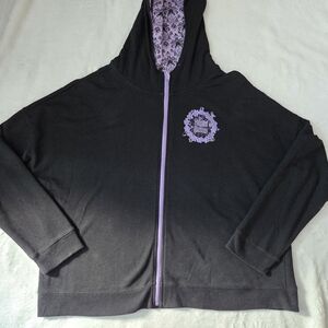 Disney Parks Haunted Mansion Full Zip Hooded Sweatshirt Womens XL Foolish Mortal